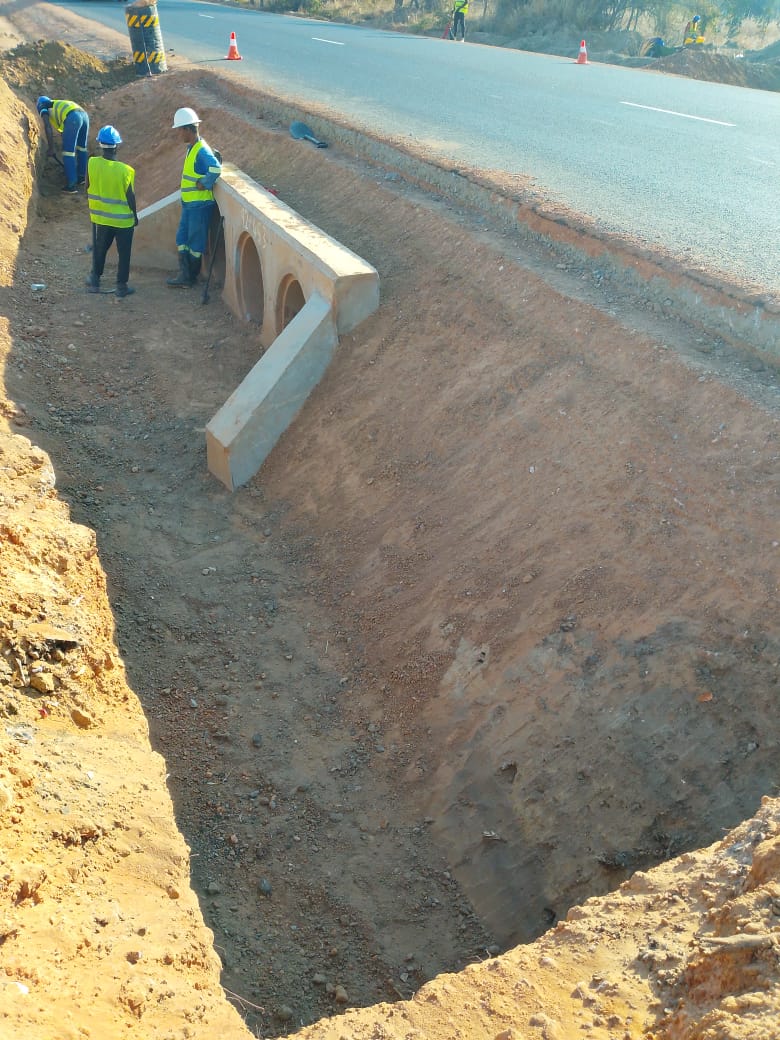 Construction and civil engineering works — dual culvert installation